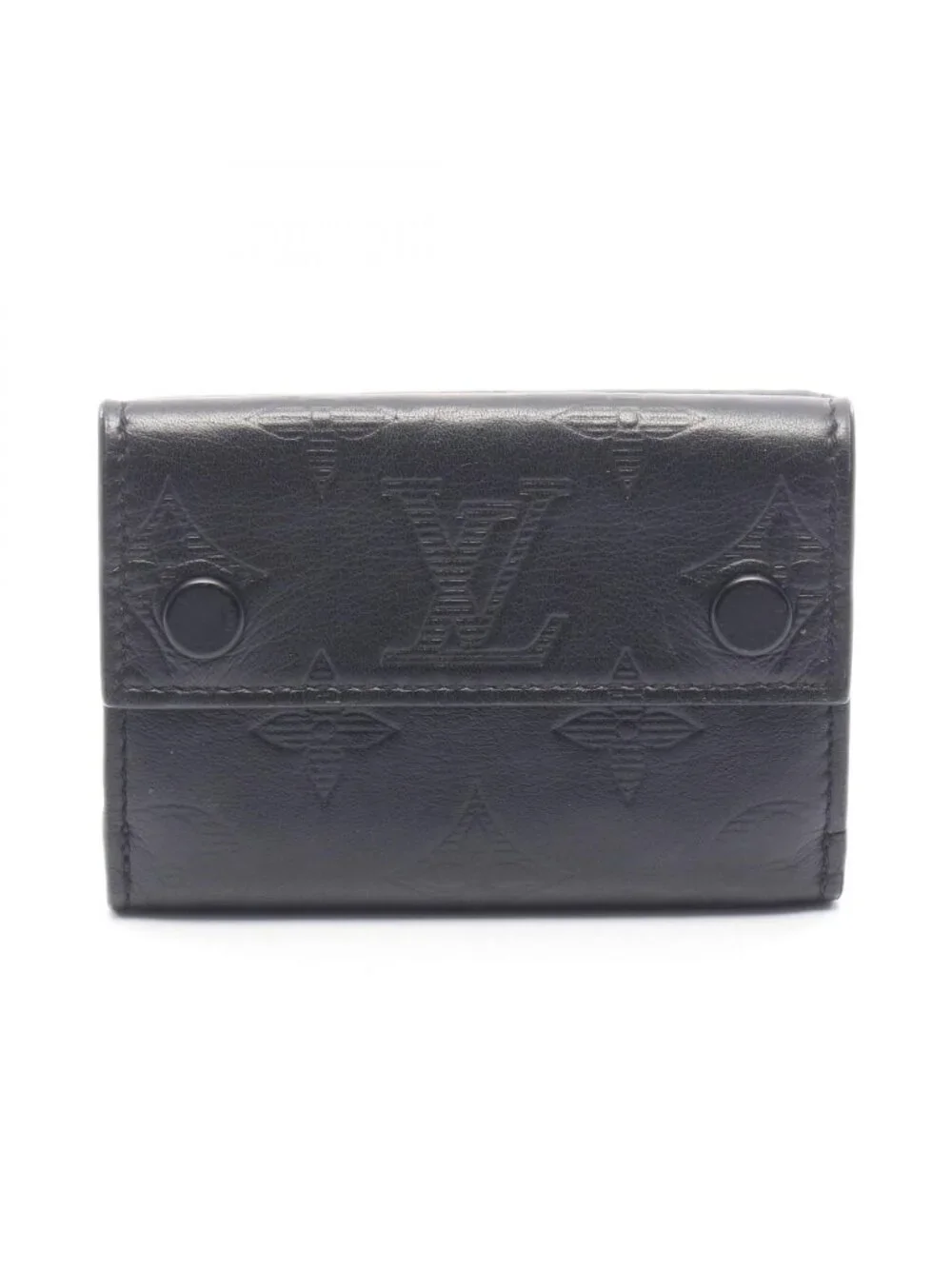 Louis Vuitton Trifold Wallet Discovery Compact Monogram Shadow Noir Leather